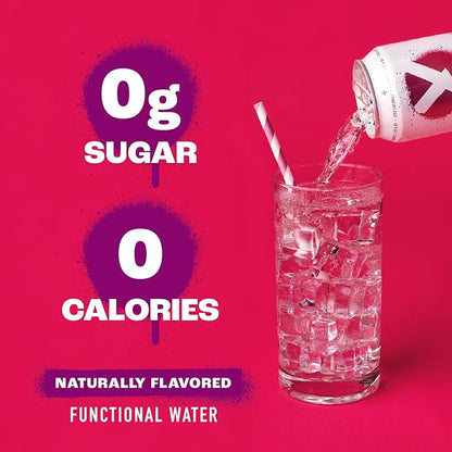 Yesly Functional Water, Black Cherry, Naturally Flavored Still Water with Electrolytes, Magnesium, Potassium, Vitamin C, B6 & B12, Zero Sugar, No Artificial Sweeteners, 16 Fl Oz Cans, 12 Pack