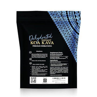 Koa Kava Dehydrated Instant Kava - 100% Dehydrated Instant Green Fijian Kava Root Powder, 8 oz (226g) Bag