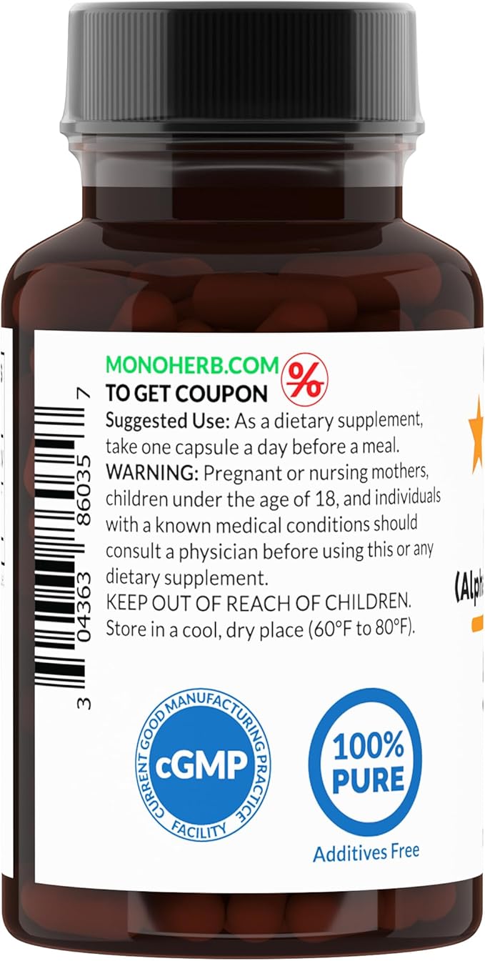 Alpha-Ketoglutaric Acid 500 mg per Capsule - 90 Vegetarian Capsules - AKG Supplement