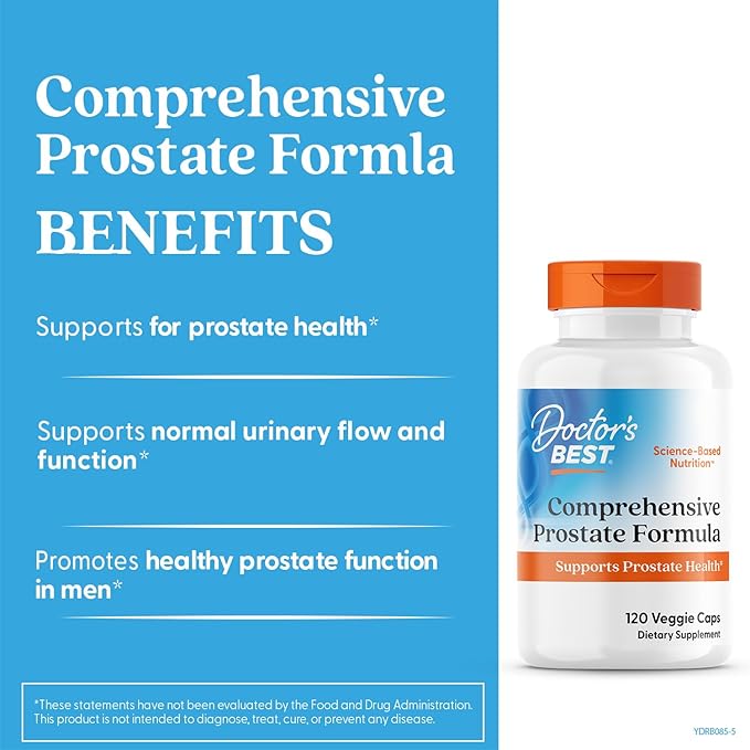 Doctors Best Comprehensive Prostate Formula with SelenoExcell and CardioAid, Supports Prostate Health, Gluten Free, Vegetarian 120 Veggie Caps