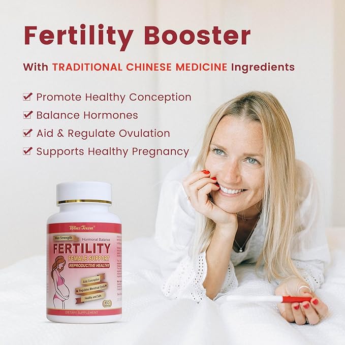 Fertility Tablets for Women, Female Prenatal Vitamin Supplements, Support Ovulation, Conception & Hormone Balance, 60 Tablets