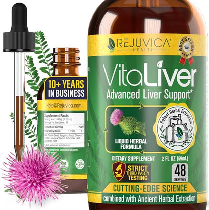 VitaLiver - Liver Health Supplement - Support Liver Cleanse & Detox - Liquid Delivery for Absorption - Milk Thistle, Artichoke, Chanca Piedra, Dandelion & More!