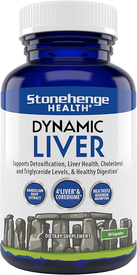 Stonehenge Health Dynamic Liver Supplement, Supports Detoxification, Liver Health, Cholesterol and Triglyceride Levels, & Healthy Digestion*, 60 Capsules
