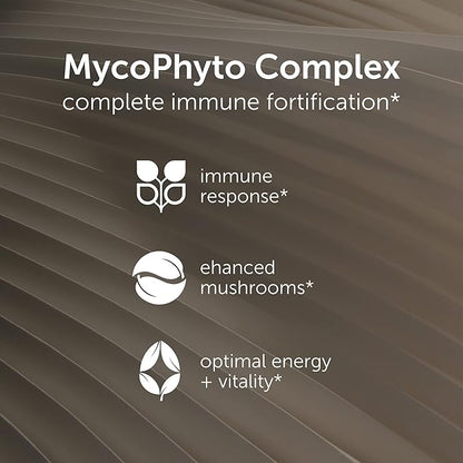 EcoNugenics MycoPhyto Mushroom Complex 120 Gram Powder - Immune System Support Mushroom Blend Supplement - Cardio, Liver & Nootropic Brain Support