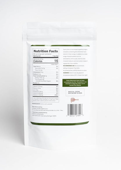 Camu Camu powder. 5.3 oz. Non-GMO, high Vitamin C content, antioxidants and immune support.