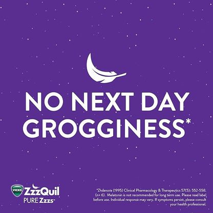 ZzzQuil Pure Zzzs, Melatonin Sleep Aid Gummies with Lavender, Valerian Root and Chamomile, Natural Wildberry Vanilla Flavor, Non-Habit Forming, Drug-Free, 24 Gummies (Pack of 4)