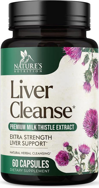 Liver Cleanse Detox & Repair Supplement – 21 Herb Formula with Milk Thistle, Dandelion, Artichoke, Chicory Root & Beet – Natural Liver Support for Detox & Wellness – Non-GMO, Vegan – 60 Capsules