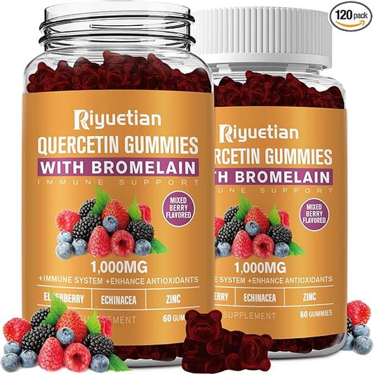 Bromelain, with Zinc, Vitamin C, Elderberry for Lung Immune Support Supplement for Kids Adults, Cardiovascular,Aging Support Chewable Vitamins,Vegan, 120 Count