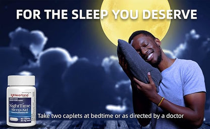 Diphenhydramine HCI 25mg | Sleep Aid Relief Caplets | Sleeping Pills for Adults Extra Strong | Natural Sleeping Aids | 96 Count | 5 Pack