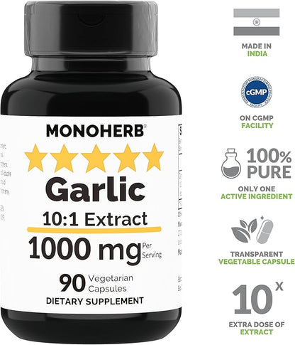 Garlic Extract 1000 mg - 90 Vegetarian Capsules