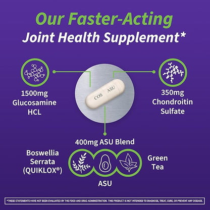 Nutramax Cosamin® ASU Joint Health Supplement with Glucosamine, Chondroitin & ASU for Men’s & Women's Joint Health, 150 Capsules