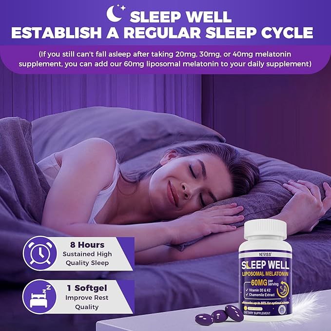 NEVISS L-Tyrosine Gummies & Melatonin 60mg for Adults Bundle