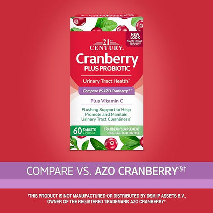 21st Century Cranberry Plus Probiotic Tablets, 60 Count
