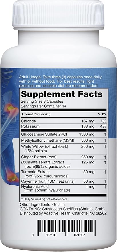 Instaflex Joint Support Supplement - Clinically Studied Joint Relief Blend of Glucosamine, MSM, White Willow, Turmeric, Ginger, Cayenne, Hyaluronic Acid - 42 Capsules