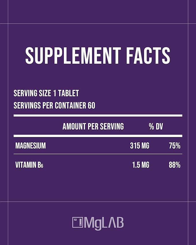 Magnesium for Essential (60 Tablets) Daily Supplement for Energy Recharge and Muscle Health. Magnesium 315mg, Vitamin B6. Mini-Sized