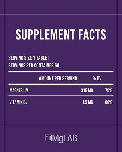 Magnesium for Essential (60 Tablets) Daily Supplement for Energy Recharge and Muscle Health. Magnesium 315mg, Vitamin B6. Mini-Sized