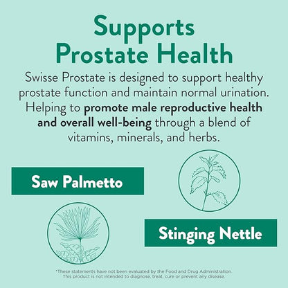 Swisse Saw Palmetto Prostate Supplement for Men | Reproductive Health & Prostate Support with Zinc, Selenium & Stinging Nettle | 50 Tablets