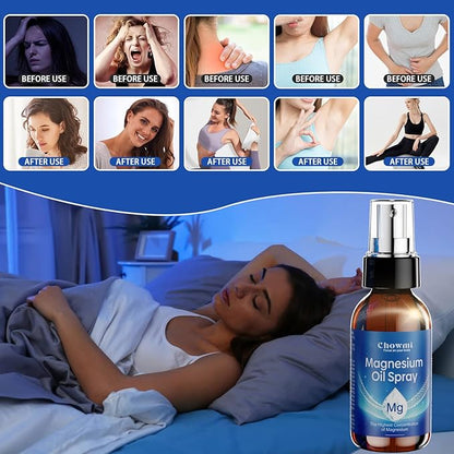 Magnesium Oil Spray, 60ml (2 fl oz) Each, Ultra Pure Topical Magnesium Spray for Body and Feet, Fast Absorbing Magnesium Spray for Muscle Relaxation and Overall Health (2)