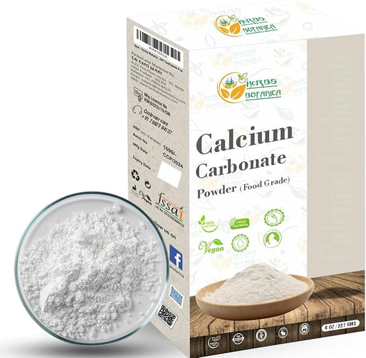 Calcium Carbonate Powder Food Grade Calcium Supplement for Cooking and Baking, Antacid, DIY Toothpaste 3.5 oz