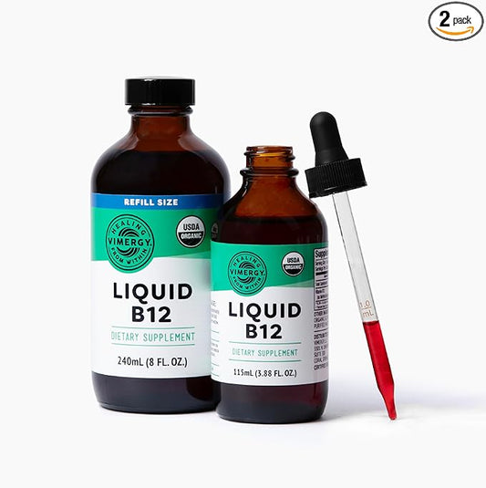 Vimergy Liquid B12 (115 mL) and Liquid B12 Refill (240 mL) - Bundle