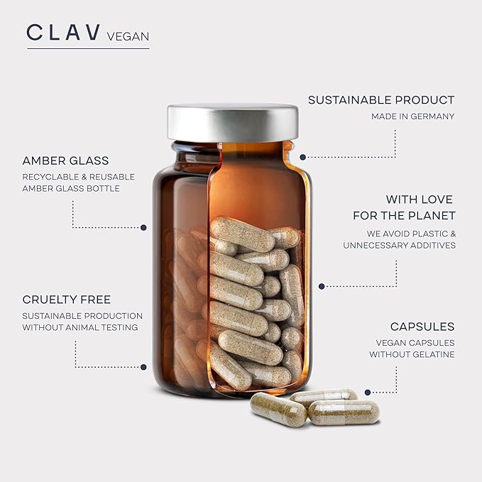 CLAV® Zinc Bisglycinate 25mg - 180 Tablets (6 Months Supply) - Natural Chelated Zinc Supplement - Vegan Zinc Glycinate for Immune & Skin Support