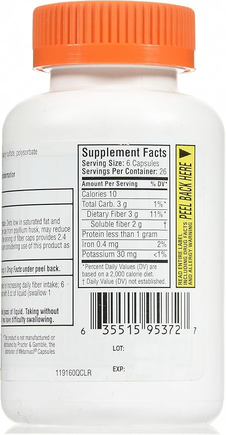 Quality Choice Daily Fiber Capsules for Regularity, 160 Count