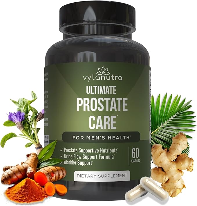 Ultimate Prostate - Health Support Supplement with Saw Palmetto, Nettle Root, Pygeum, Turmeric, Zinc, Vitamin D3-60 Count (Pack of 1)