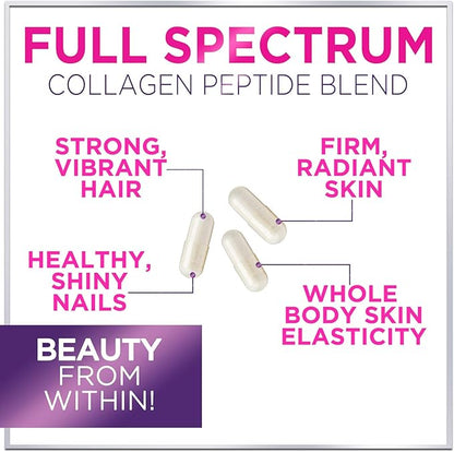 Best Collagen Peptides for Women - Multi-Collagen Hydrolyzed Complex 5 Types, Grass Fed Peptides for Hair, Skin, Nail, Bone & Joint Health Support, Collagen Powder Caps for Women & Men - 60 Capsules