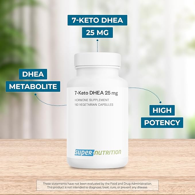 Supersmart - 7-Keto DHEA Supplement 25 mg - Natural DHEA Metabolite | Non-GMO & Gluten Free - 150 Vegetarian Capsules