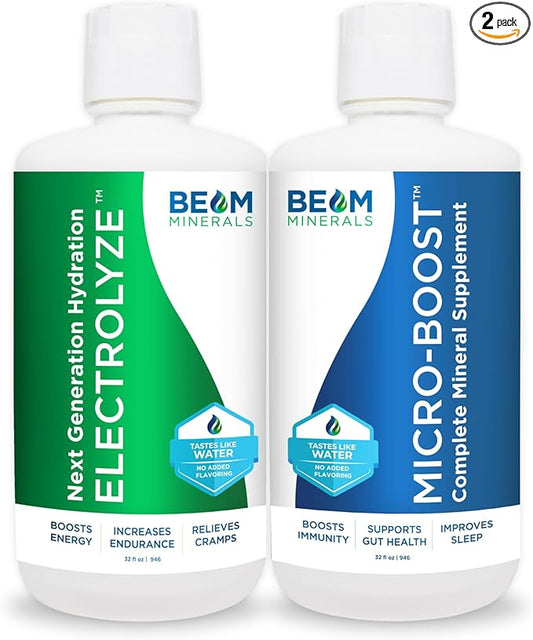 Beam Minerals Micro-Boost Humic Mineral Blend | Plant-Based Multi Minerals Supplement & Electrolytes Liquid | Micronutrients Supplements | Deficiency Support | Pure Natural Antioxidant | Keto Friendly