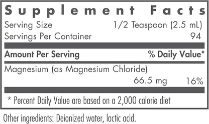 Nutricology Magnesium Chloride Liquid - Bone Support, Potassium Sorbate, Electrolytes, Joint Support, Pure, Well-Absorbed, 66.5mg Supplement - 8 Fl Oz