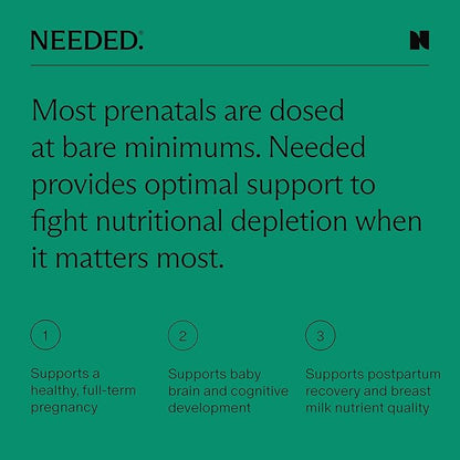 Needed. Multivitamin for Prenatal | Prenatal Multi Essentials Capsule- Pregnancy, Breastfeeding, Postpartum | Expertly-Formulated & Third-Party Tested, | 30-Day Supply
