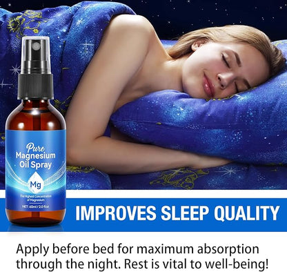 Magnesium Oil - Magnesium Spray - Magnesium Oil for Feet - Magnesium Spray for Feet - Pure Magnesium Oil Spray - Easy to Absorb and Use - 2.02 Fl Oz