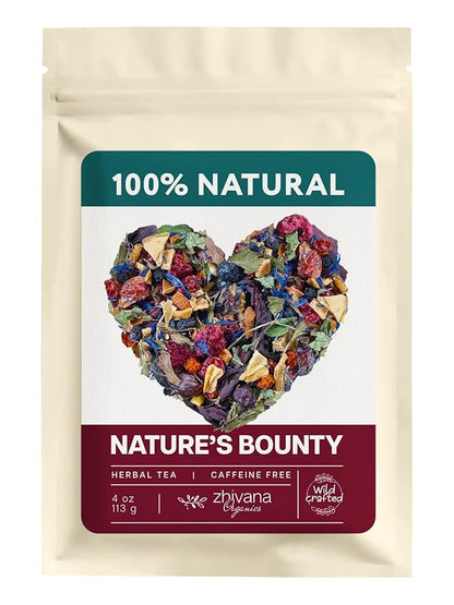Raspberry Tea with Cornflower, Rosehip & Hibiscus – Caffeine-Free Loose Leaf Fruit Tea – Summer Herbal Infusion with Wild Berries – 4oz