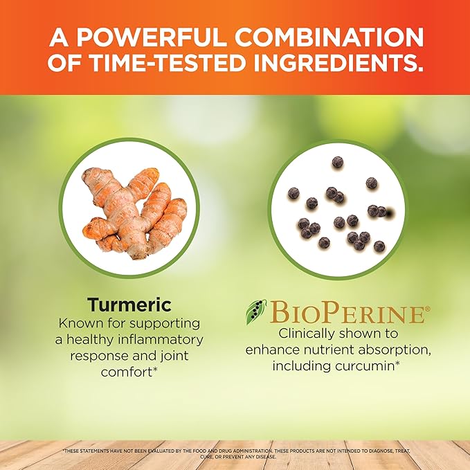 Turmeric Curcumin Supplement with BioPerine – High Absorption Turmeric Supplement – Organic Turmeric Root – Joint Supplements for Women and Men – Natural Anti Inflammatory Supplement