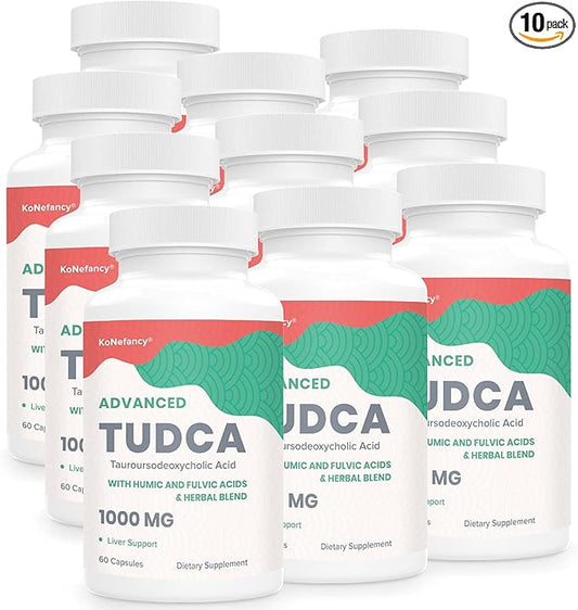 TUDCA Liver Supplements 1000mg - 600 Vegan Capsules,Milk Thistle Herbal Blend with Fulvic and Humic Acid for Liver,Digestive Health