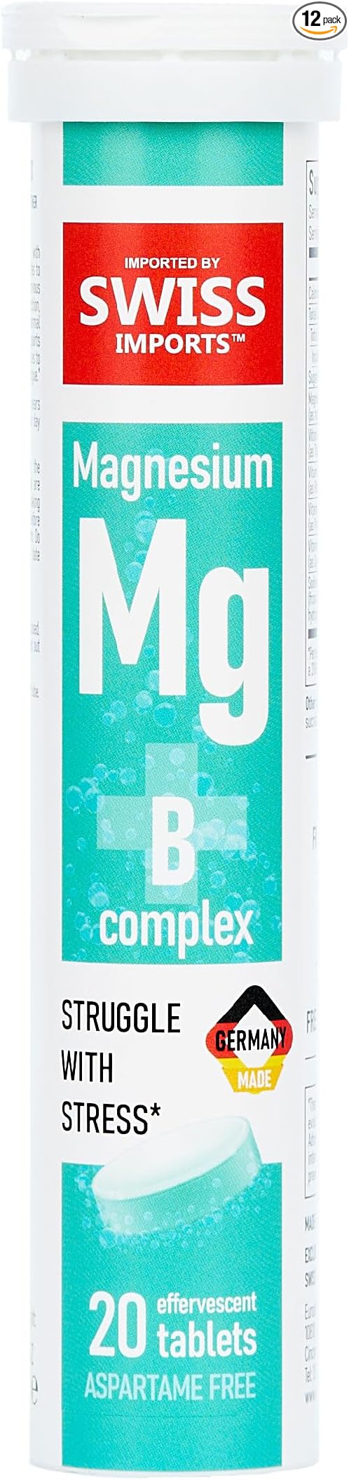 Effervescent Magnesium + B Complex Dietary Supplement, 12-Pack, 240 Tablets