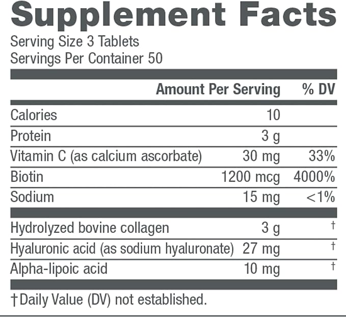 NeoCell Collagen Beauty Builder With Hyaluronic Acid and Biotin, Skin, Hair and Nails Supplement, Includes Antioxidants, Tablet, 150 Count, 1 Bottle
