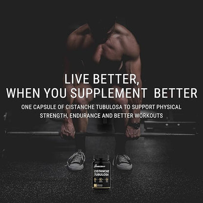 Premium Cistanche Tubulosa Extract 500mg (120 Capsules) - 50% Echinacosides,10% Acteosides - Natural Nootropic for Stamina, Immunity and Memory - No Fillers, Hormone Balance - Strength Booster for Men