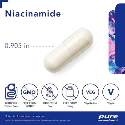 Pure Encapsulations Niacinamide | Vitamin B3 Supplement to Support Energy Metabolism, Joint Mobility, and Metabolic Function* | 90 Capsules