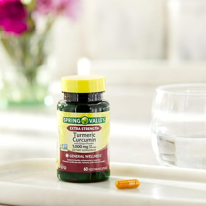 Spring Valley Turmeric Curcumin 1000 mg- 60 Capsules (Pack of 1), Boxed by Fusion Shop Store