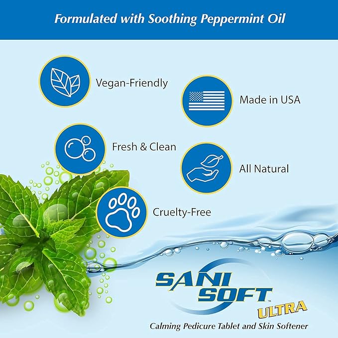 SANI CARE Sani-Soft Peppermint Formulated with Relaxing Peppermint Oil and Aloe Vera 150 Tabs SAN0200