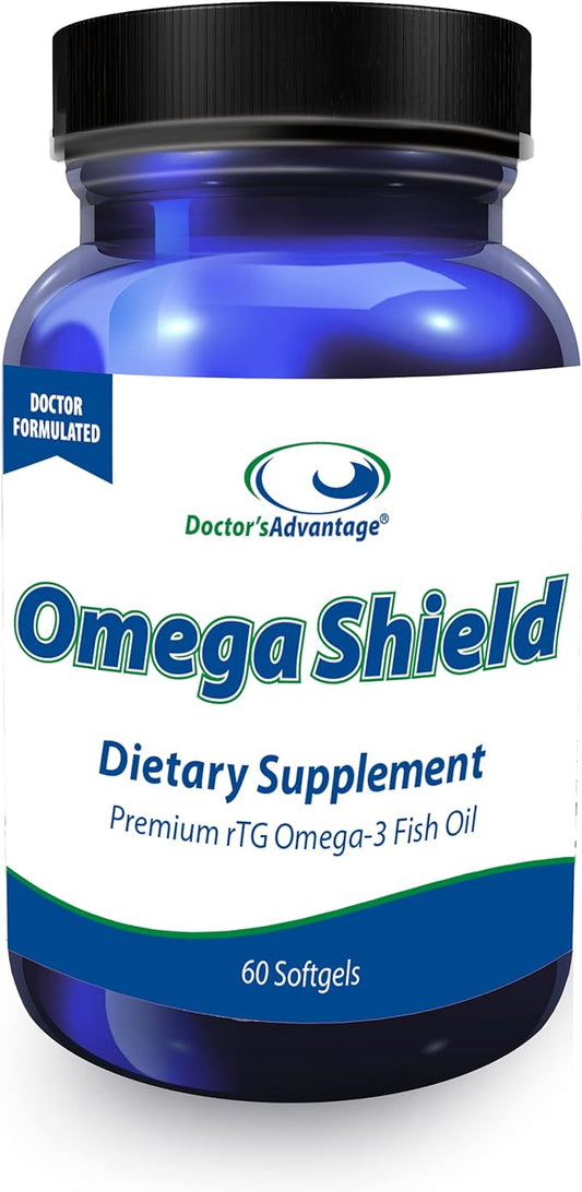 Doctor's Advantage Omega Shield Supplement - 60 Softgels, 30-Day Supply - Premium Mercury-Free Triglyceride Omega 3 Fish Oil for Optimal Heart and Eye Health