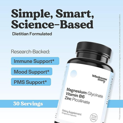 3-in-1 Zinc Picolinate Magnesium Glycinate Supplements with Vitamin B6 | Magnesium and Zinc Vitamin | Reproductive & Fertility Health, Hormone Balance, Immune System Support | Packaging May Vary