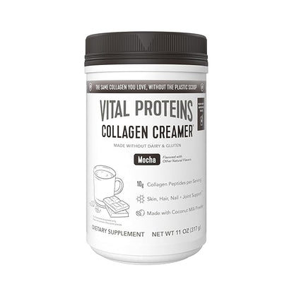 Vital Proteins Collagen Coffee Creamer, Coconut Milk based & Low Sugar Powder with Collagen Peptides Supplement - Supporting Healthy Hair, Skin, Nails with Energy-Boosting MCTs - Mocha 11.2oz