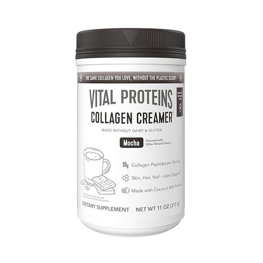 Vital Proteins Collagen Coffee Creamer, Coconut Milk based & Low Sugar Powder with Collagen Peptides Supplement - Supporting Healthy Hair, Skin, Nails with Energy-Boosting MCTs - Mocha 11.2oz