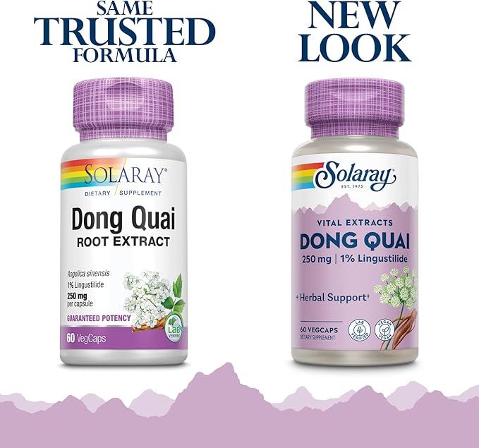 SOLARAY Guaranteed Potency Dong Quai Root Extract, Veg Cap (Btl-Plastic) | 60ct