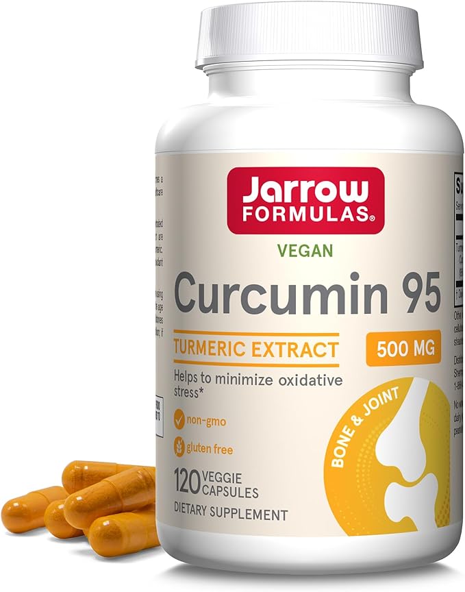 Jarrow Formulas Turmeric Curcumin Supplement - Curcumin 95, Turmeric Supplements, 500 mg for Antioxidant & Joint Support, 120 Capsules