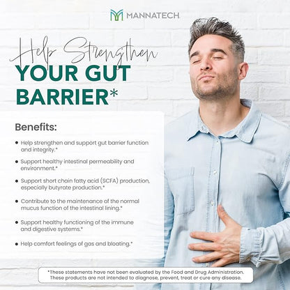 Mannatech Butyrate Supplement - Supports Gut Barrier Function, Intestinal Health, and Digestive Comfort - Promotes Short Chain Fatty Acid Production, Immune Support Supplement GI-Defense 60 Capsules