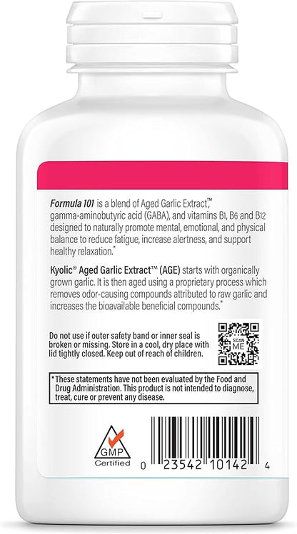 Kyolic Aged Garlic Extract Formula 101, Fatigue Relief, 200 Capsules (Packaging May Vary)